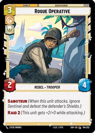 Rogue Operative (194) - Spark of Rebellion - Premium Star Wars: Unlimited Single from Spark of Rebellion - Just $0.08! Shop now at Game Crave Tournament Store