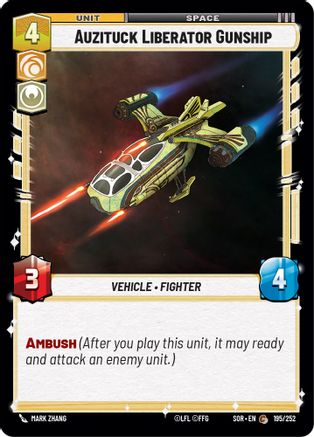 Auzituck Liberator Gunship (195/252) - Spark of Rebellion - Premium Star Wars: Unlimited Single from Spark of Rebellion - Just $0.08! Shop now at Game Crave Tournament Store