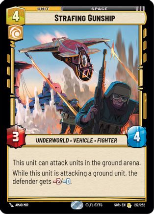 Strafing Gunship (SPARK OF REBELLION) Foil - Premium Star Wars: Unlimited Single from Spark of Rebellion - Just $0.19! Shop now at Game Crave Tournament Store