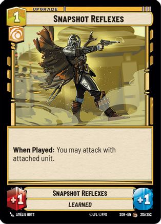 Snapshot Reflexes (215/252) - Spark of Rebellion Foil - Premium Star Wars: Unlimited Single from Spark of Rebellion - Just $0.08! Shop now at Game Crave Tournament Store