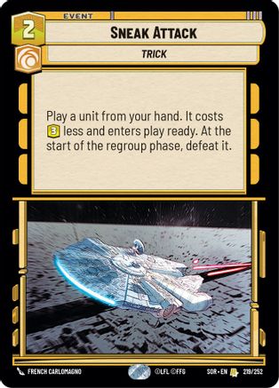 Sneak Attack (SPARK OF REBELLION) Foil - Premium Star Wars: Unlimited Single from Spark of Rebellion - Just $0.30! Shop now at Game Crave Tournament Store