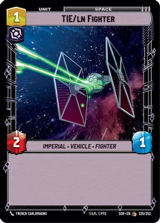 TIE/ln Fighter (225) - Spark of Rebellion Foil - Premium Star Wars: Unlimited Single from Spark of Rebellion - Just $0.08! Shop now at Game Crave Tournament Store