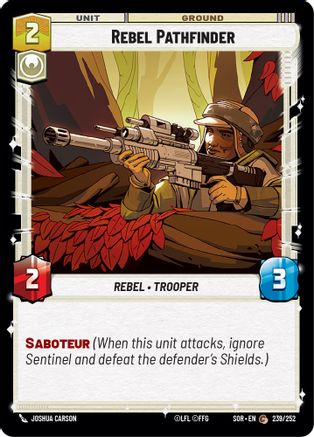 Rebel Pathfinder (239/252) - Spark of Rebellion - Premium Star Wars: Unlimited Single from Spark of Rebellion - Just $0.08! Shop now at Game Crave Tournament Store