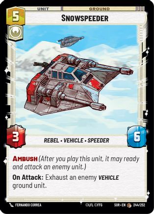 Snowspeeder (244) - Spark of Rebellion - Premium Star Wars: Unlimited Single from Spark of Rebellion - Just $0.08! Shop now at Game Crave Tournament Store