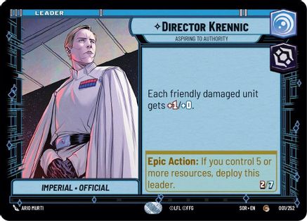 Director Krennic - Aspiring to Authority (1) - Spark of Rebellion - Premium Star Wars: Unlimited Single from Spark of Rebellion - Just $0.08! Shop now at Game Crave Tournament Store