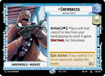 Chewbacca - Walking Carpet (3) - Spark of Rebellion - Premium Star Wars: Unlimited Single from Spark of Rebellion - Just $0.08! Shop now at Game Crave Tournament Store