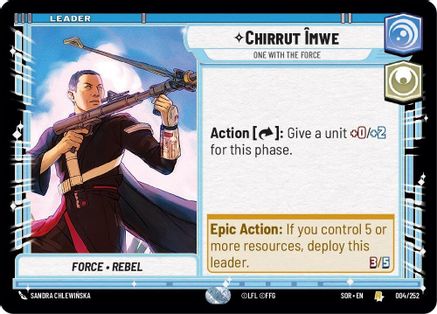 Chirrut Imwe - One With The Force (004/252) - Spark of Rebellion - Premium Star Wars: Unlimited Single from Spark of Rebellion - Just $0.08! Shop now at Game Crave Tournament Store