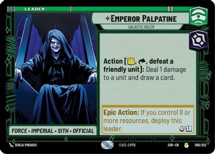 Emperor Palpatine - Galactic Ruler (6) - Spark of Rebellion - Premium Star Wars: Unlimited Single from Spark of Rebellion - Just $0.08! Shop now at Game Crave Tournament Store