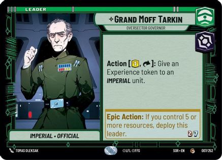 Grand Moff Tarkin - Oversector Governor (7) - Spark of Rebellion - Premium Star Wars: Unlimited Single from Spark of Rebellion - Just $0.08! Shop now at Game Crave Tournament Store