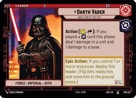 Darth Vader - Dark Lord of the Sith (SPARK OF REBELLION) - Premium Star Wars: Unlimited Single from Spark of Rebellion - Just $0.27! Shop now at Game Crave Tournament Store