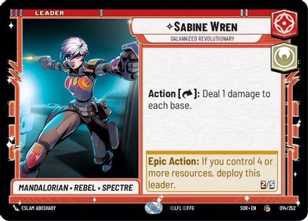 Sabine Wren - Galvanized Revolutionary (14) - Spark of Rebellion - Premium Star Wars: Unlimited Single from Spark of Rebellion - Just $0.08! Shop now at Game Crave Tournament Store