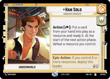 Han Solo - Audacious Smuggler (17) - Spark of Rebellion - Premium Star Wars: Unlimited Single from Spark of Rebellion - Just $0.08! Shop now at Game Crave Tournament Store