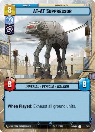 AT-AT Suppressor (Hyperspace) (SPARK OF REBELLION) Foil - Premium Star Wars: Unlimited Single from Spark of Rebellion - Just $0.28! Shop now at Game Crave Tournament Store