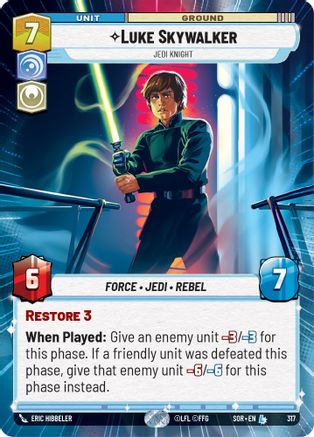 Luke Skywalker - Jedi Knight (Hyperspace) (SPARK OF REBELLION) - Premium Star Wars: Unlimited Single from Spark of Rebellion - Just $14.92! Shop now at Game Crave Tournament Store