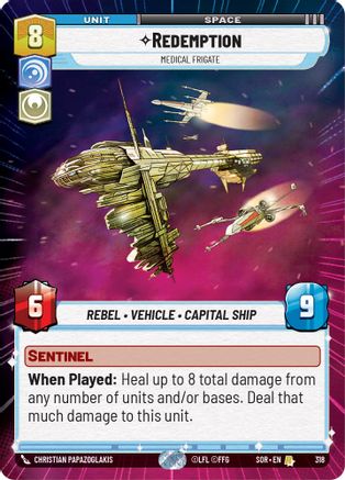 Redemption - Medical Frigate (Hyperspace) (SPARK OF REBELLION) - Premium Star Wars: Unlimited Single from Spark of Rebellion - Just $2.35! Shop now at Game Crave Tournament Store