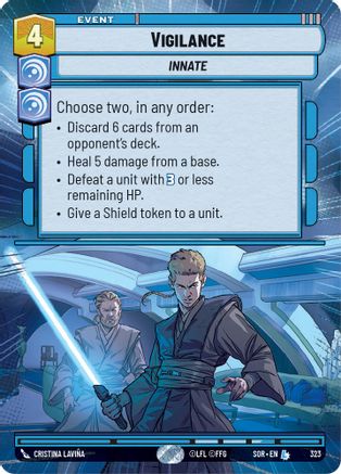 Vigilance (Hyperspace) (SPARK OF REBELLION) Foil - Premium Star Wars: Unlimited Single from Spark of Rebellion - Just $13.19! Shop now at Game Crave Tournament Store