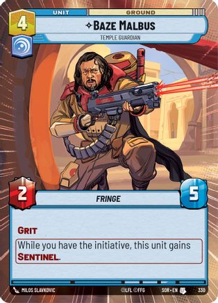 Baze Malbus - Temple Guardian (Hyperspace) (SPARK OF REBELLION) Foil - Premium Star Wars: Unlimited Single from Spark of Rebellion - Just $0.47! Shop now at Game Crave Tournament Store