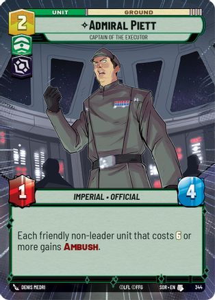 Admiral Piett - Captain of the Executor (Hyperspace) (SPARK OF REBELLION) - Premium Star Wars: Unlimited Single from Spark of Rebellion - Just $0.32! Shop now at Game Crave Tournament Store