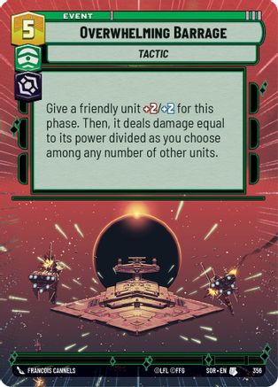 Overwhelming Barrage (Hyperspace) (SPARK OF REBELLION) - Premium Star Wars: Unlimited Single from Spark of Rebellion - Just $3.37! Shop now at Game Crave Tournament Store