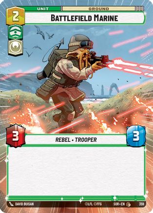 Battlefield Marine (Hyperspace) (SPARK OF REBELLION) Foil - Premium Star Wars: Unlimited Single from Spark of Rebellion - Just $0.26! Shop now at Game Crave Tournament Store