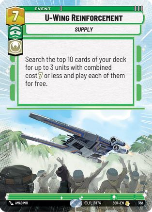 U-Wing Reinforcement (Hyperspace) (SPARK OF REBELLION) Foil - Premium Star Wars: Unlimited Single from Spark of Rebellion - Just $4.93! Shop now at Game Crave Tournament Store