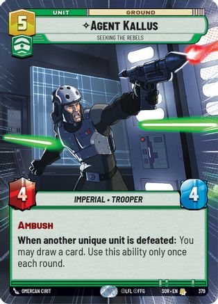 Agent Kallus - Seeking the Rebels (Hyperspace) (SPARK OF REBELLION) - Premium Star Wars: Unlimited Single from Spark of Rebellion - Just $0.34! Shop now at Game Crave Tournament Store