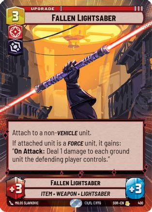 Fallen Lightsaber (Hyperspace) (SPARK OF REBELLION) - Premium Star Wars: Unlimited Single from Spark of Rebellion - Just $1.90! Shop now at Game Crave Tournament Store