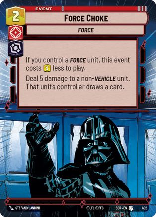 Force Choke (Hyperspace) (SPARK OF REBELLION) Foil - Premium Star Wars: Unlimited Single from Spark of Rebellion - Just $1.52! Shop now at Game Crave Tournament Store