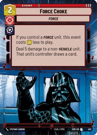 Force Choke (Hyperspace) (SPARK OF REBELLION) - Premium Star Wars: Unlimited Single from Spark of Rebellion - Just $1.02! Shop now at Game Crave Tournament Store