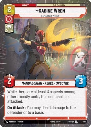 Sabine Wren - Explosives Artist (Hyperspace) (SPARK OF REBELLION) Foil - Premium Star Wars: Unlimited Single from Spark of Rebellion - Just $2.04! Shop now at Game Crave Tournament Store