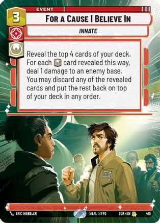 For A Cause I Believe In (Hyperspace) (SPARK OF REBELLION) Foil - Premium Star Wars: Unlimited Single from Spark of Rebellion - Just $2.42! Shop now at Game Crave Tournament Store