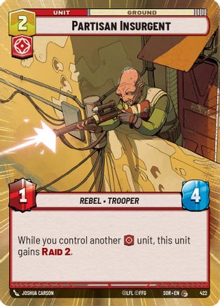 Partisan Insurgent (Hyperspace) (SPARK OF REBELLION) Foil - Premium Star Wars: Unlimited Single from Spark of Rebellion - Just $0.10! Shop now at Game Crave Tournament Store