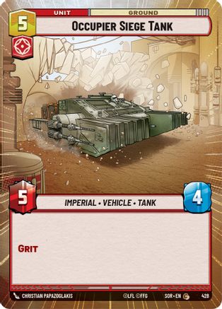 Occupier Siege Tank (Hyperspace) (SPARK OF REBELLION) - Premium Star Wars: Unlimited Single from Spark of Rebellion - Just $0.08! Shop now at Game Crave Tournament Store