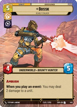 Bossk - Deadly Stalker (Hyperspace) (SPARK OF REBELLION) Foil - Premium Star Wars: Unlimited Single from Spark of Rebellion - Just $0.57! Shop now at Game Crave Tournament Store