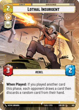 Lothal Insurgent (Hyperspace) (SPARK OF REBELLION) Foil - Premium Star Wars: Unlimited Single from Spark of Rebellion - Just $0.08! Shop now at Game Crave Tournament Store