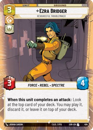 Ezra Bridger - Resourceful Troublemaker (Hyperspace) (SPARK OF REBELLION) Foil - Premium Star Wars: Unlimited Single from Spark of Rebellion - Just $1.33! Shop now at Game Crave Tournament Store