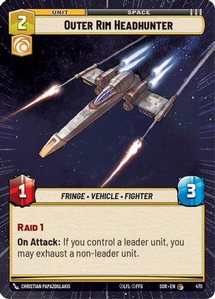 Outer Rim Headhunter (Hyperspace) (SPARK OF REBELLION) - Premium Star Wars: Unlimited Single from Spark of Rebellion - Just $0.08! Shop now at Game Crave Tournament Store