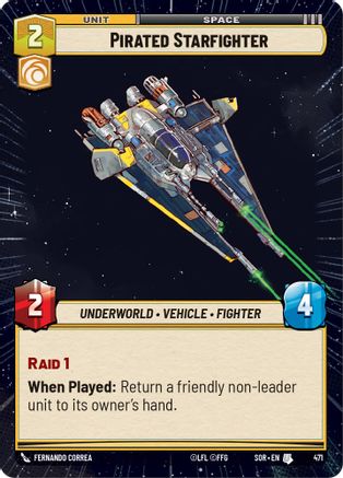 Pirated Starfighter (Hyperspace) (SPARK OF REBELLION) Foil - Premium Star Wars: Unlimited Single from Spark of Rebellion - Just $0.37! Shop now at Game Crave Tournament Store