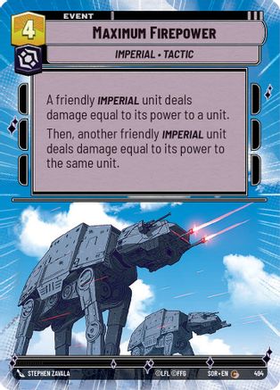 Maximum Firepower (Hyperspace) (SPARK OF REBELLION) - Premium Star Wars: Unlimited Single from Spark of Rebellion - Just $0.09! Shop now at Game Crave Tournament Store