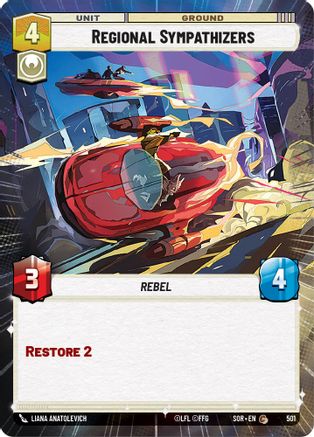 Regional Sympathizers (Hyperspace) (SPARK OF REBELLION) Foil - Premium Star Wars: Unlimited Single from Spark of Rebellion - Just $0.13! Shop now at Game Crave Tournament Store