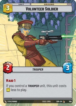 Volunteer Soldier (Hyperspace) (SPARK OF REBELLION) Foil - Premium Star Wars: Unlimited Single from Spark of Rebellion - Just $0.08! Shop now at Game Crave Tournament Store
