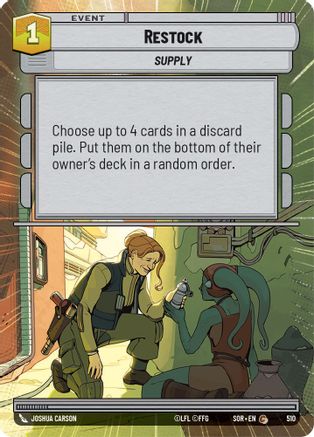 Restock (Hyperspace) (SPARK OF REBELLION) Foil - Premium Star Wars: Unlimited Single from Spark of Rebellion - Just $0.22! Shop now at Game Crave Tournament Store