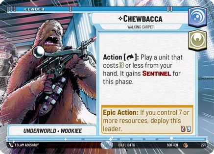 Chewbacca - Walking Carpet (Hyperspace) (271) - Spark of Rebellion - Premium Star Wars: Unlimited Single from Spark of Rebellion - Just $0.08! Shop now at Game Crave Tournament Store