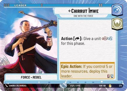 Chirrut Imwe - One With The Force (Hyperspace) (SPARK OF REBELLION) - Premium Star Wars: Unlimited Single from Spark of Rebellion - Just $0.08! Shop now at Game Crave Tournament Store