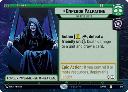 Emperor Palpatine - Galactic Ruler (Hyperspace) (SPARK OF REBELLION) - Premium Star Wars: Unlimited Single from Spark of Rebellion - Just $0.23! Shop now at Game Crave Tournament Store