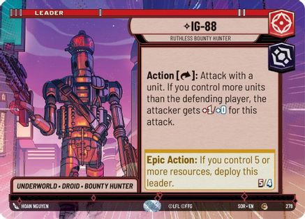 IG-88 - Ruthless Bounty Hunter (Hyperspace) (278) - Spark of Rebellion - Premium Star Wars: Unlimited Single from Spark of Rebellion - Just $0.08! Shop now at Game Crave Tournament Store