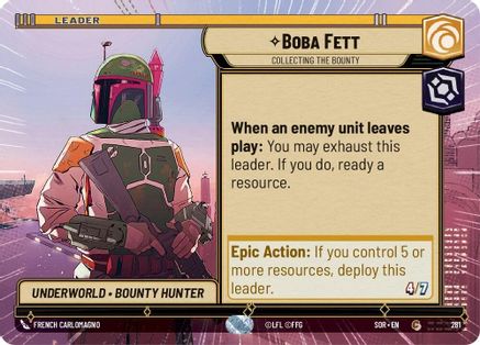 Boba Fett - Collecting the Bounty (Hyperspace) (281) - Spark of Rebellion - Premium Star Wars: Unlimited Single from Spark of Rebellion - Just $0.08! Shop now at Game Crave Tournament Store