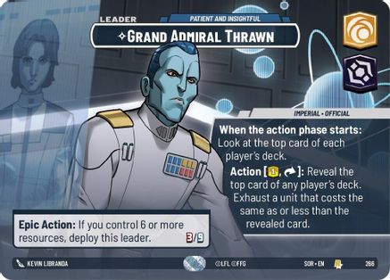 Grand Admiral Thrawn - Patient and Insightful (Showcase) (SPARK OF REBELLION) Foil - Premium Star Wars: Unlimited Single from Spark of Rebellion - Just $28.65! Shop now at Game Crave Tournament Store