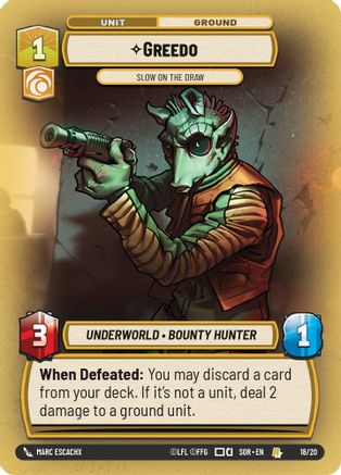 Greedo - Slow on the Draw (SPARK OF REBELLION: WEEKLY PLAY PROMOS) Foil - Premium Star Wars: Unlimited Single from Weekly Play Promos - Just $0.29! Shop now at Game Crave Tournament Store