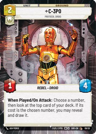 C-3PO - Protocol Droid (Hyperspace) (SPARK OF REBELLION: WEEKLY PLAY PROMOS) - Premium Star Wars: Unlimited Single from Weekly Play Promos - Just $0.08! Shop now at Game Crave Tournament Store